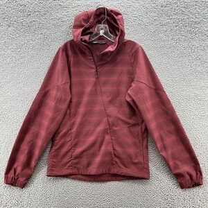 Nau Jacket Womens Small Maroon Red Half Zip Hooded Outdoor Windbreaker